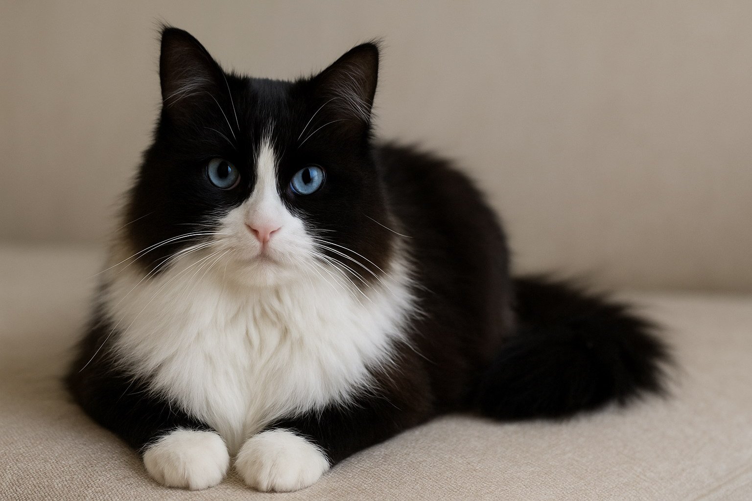 Black and White Ragdoll Cat