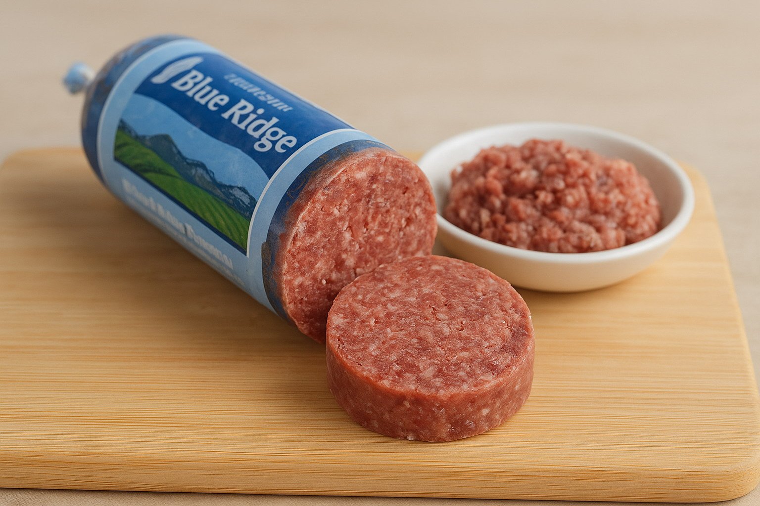 Blue Ridge Beef Kitten Grind Frozen Raw Cat Food Chub